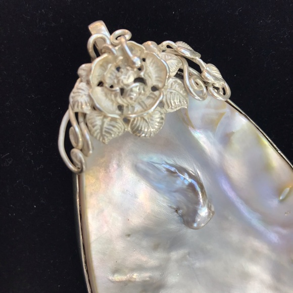 Gorgeous large mabe blister Pearl and sterling silver pendant - Picture 2 of 6